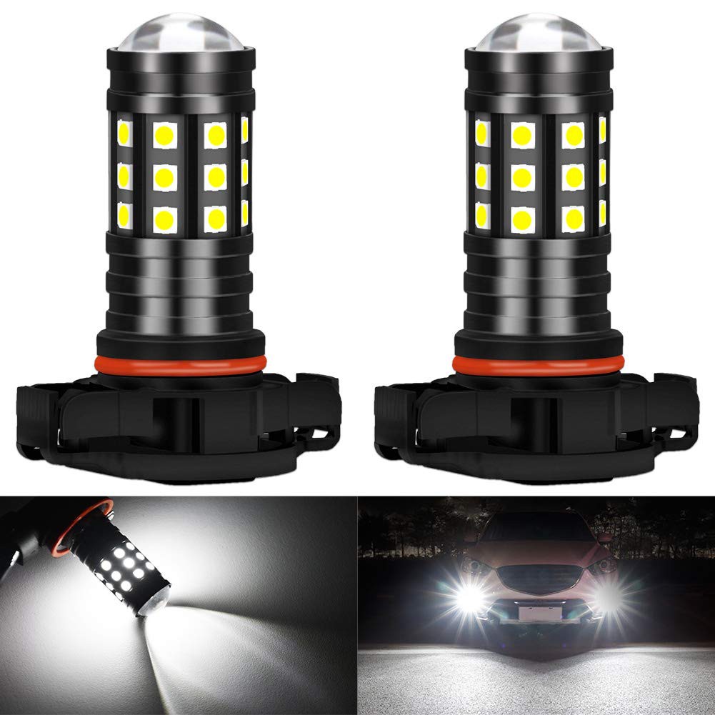LED Fog Light Updated foglamp 120W 1600 Lumens 36-EX Chips Replacement DRL Extremely Bright Pack of 2 European Type Smautop 5202 5201 H16 