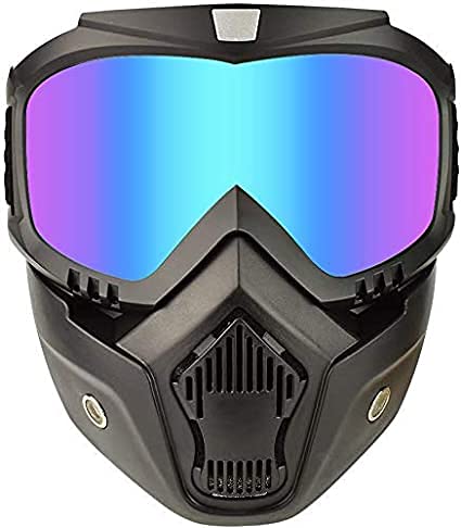 bike-riding-goggles-glasses-with-face-mask-dust-mask-with-detachable-motorcycle-and-mouth-filter-for-open-face-vintage-blue