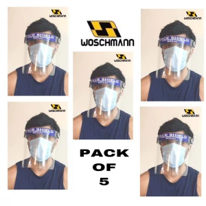 woschmann-25mm-acrylic-safety-face-shield-transparent-full-faceanti-saliva-protective-hatreusable-breathable-visor-windproof-dustproof-shield-with-protective-film-elastic-band-laminatedpack-of-5