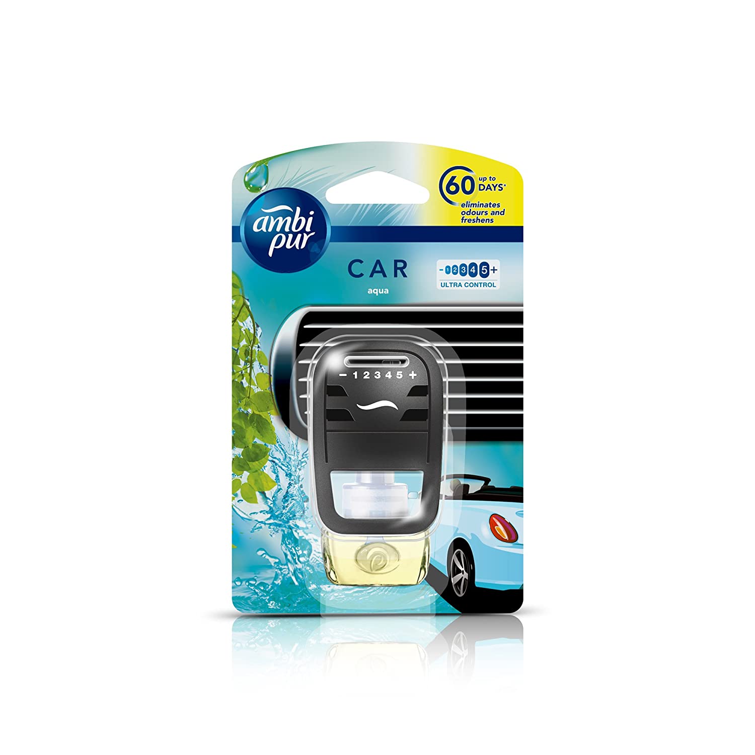 Ambi Pur Car Air Freshener Starter Kit, Aqua, 7.5 ml Make My Gaadi