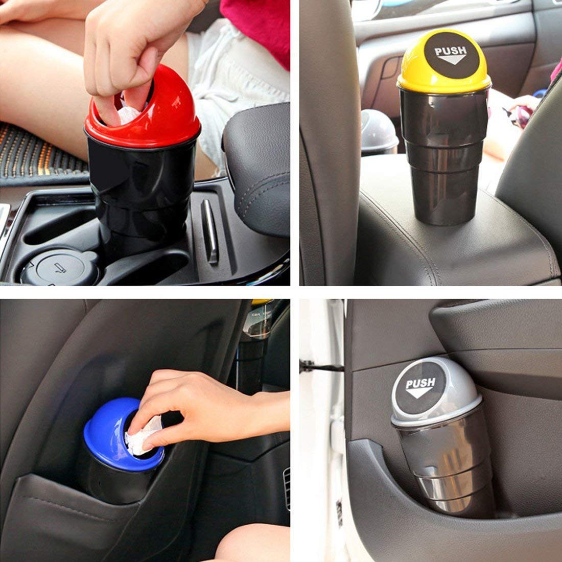 Car Cup Holder Garbage Can Small Mini Trash Bin Car Trash Garbage Can